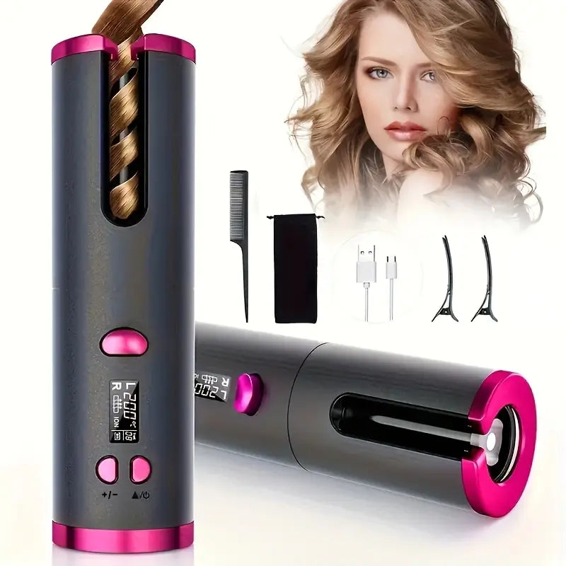 🌀🔥RIZADOR DE PELO AUTOMÁTICO PORTÁTIL 💁♀️✨🔌💨