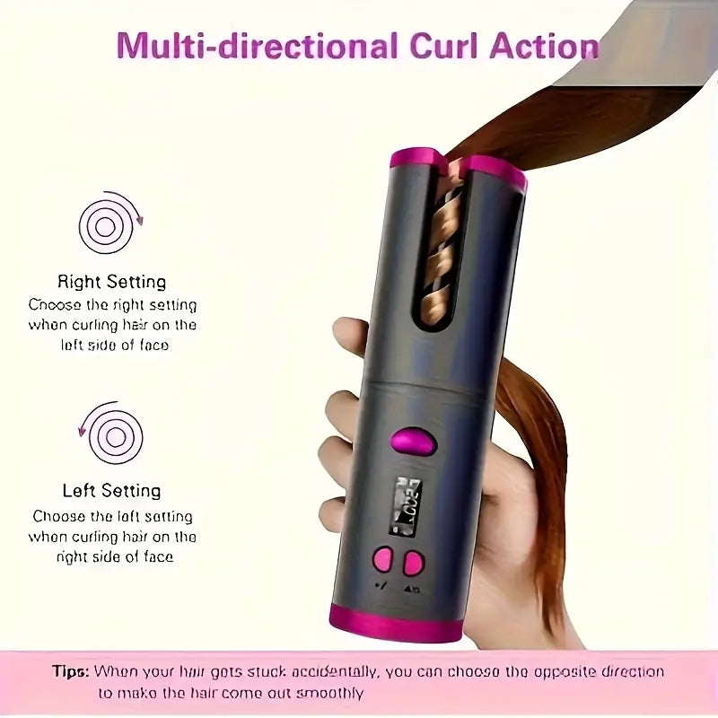 🌀🔥RIZADOR DE PELO AUTOMÁTICO PORTÁTIL 💁♀️✨🔌💨