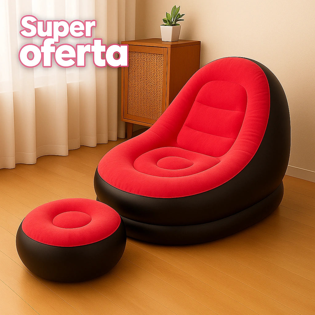 EL SILLÓN INFLABLE + PUFF QUE SE ADAPTA A TI: ¡HOGAR, PLAYA O CAMPING! 🛋️🌞🏕️