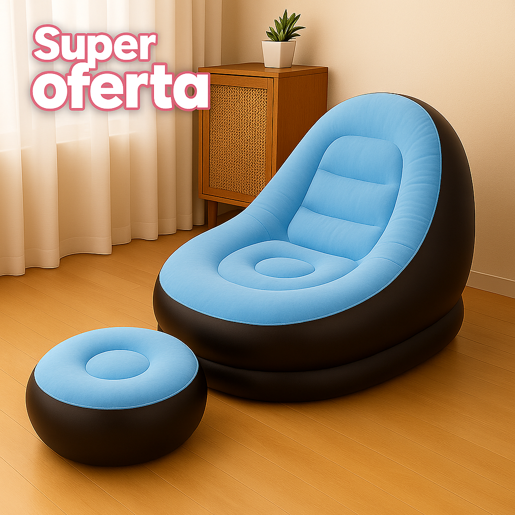 EL SILLÓN INFLABLE + PUFF QUE SE ADAPTA A TI: ¡HOGAR, PLAYA O CAMPING! 🛋️🌞🏕️
