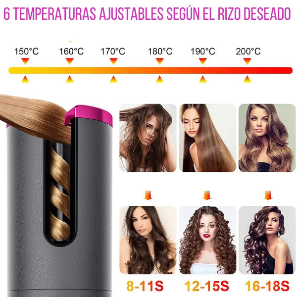 🌀🔥RIZADOR DE PELO AUTOMÁTICO PORTÁTIL 💁♀️✨🔌💨
