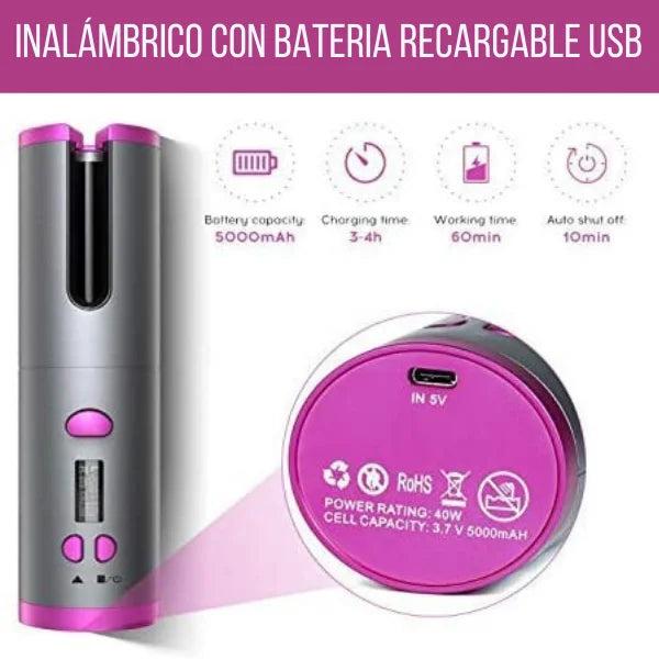 🌀🔥RIZADOR DE PELO AUTOMÁTICO PORTÁTIL 💁♀️✨🔌💨