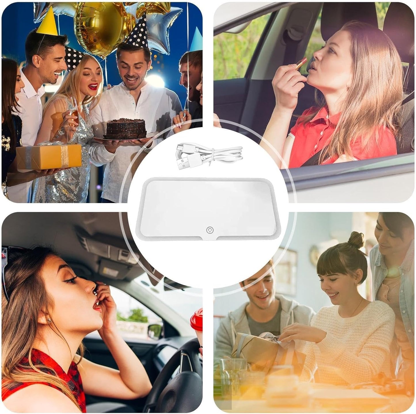 🚗 Espejo Portátil LED de Auto: Belleza Sin Esfuerzo, Donde Vayas 💋