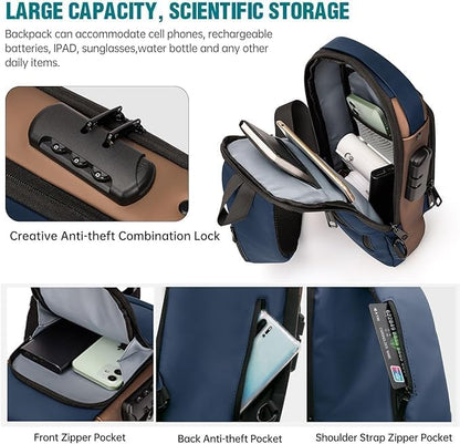 🎒 MORRAL ANTIROBO IMPERMEABLE 💧 CON PUERTO USB 🔌