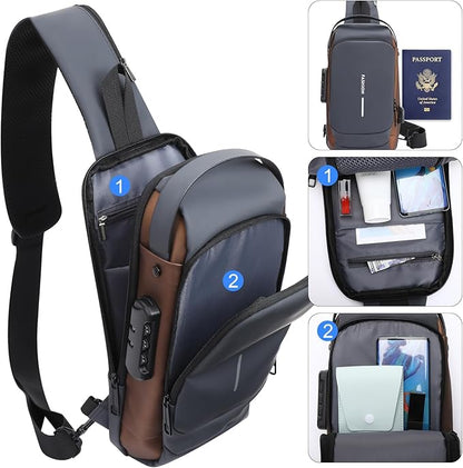 🎒 MORRAL ANTIROBO IMPERMEABLE 💧 CON PUERTO USB 🔌