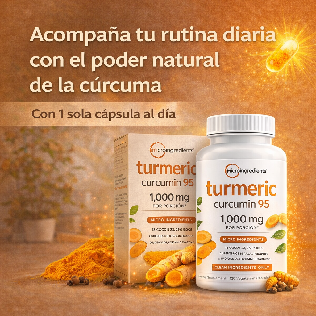 🌿 Turmeric Curcuma + Vitamina C + Pimienta negra ✨