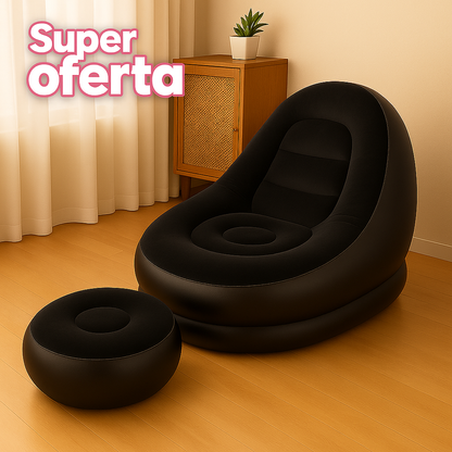 EL SILLÓN INFLABLE + PUFF QUE SE ADAPTA A TI: ¡HOGAR, PLAYA O CAMPING! 🛋️🌞🏕️