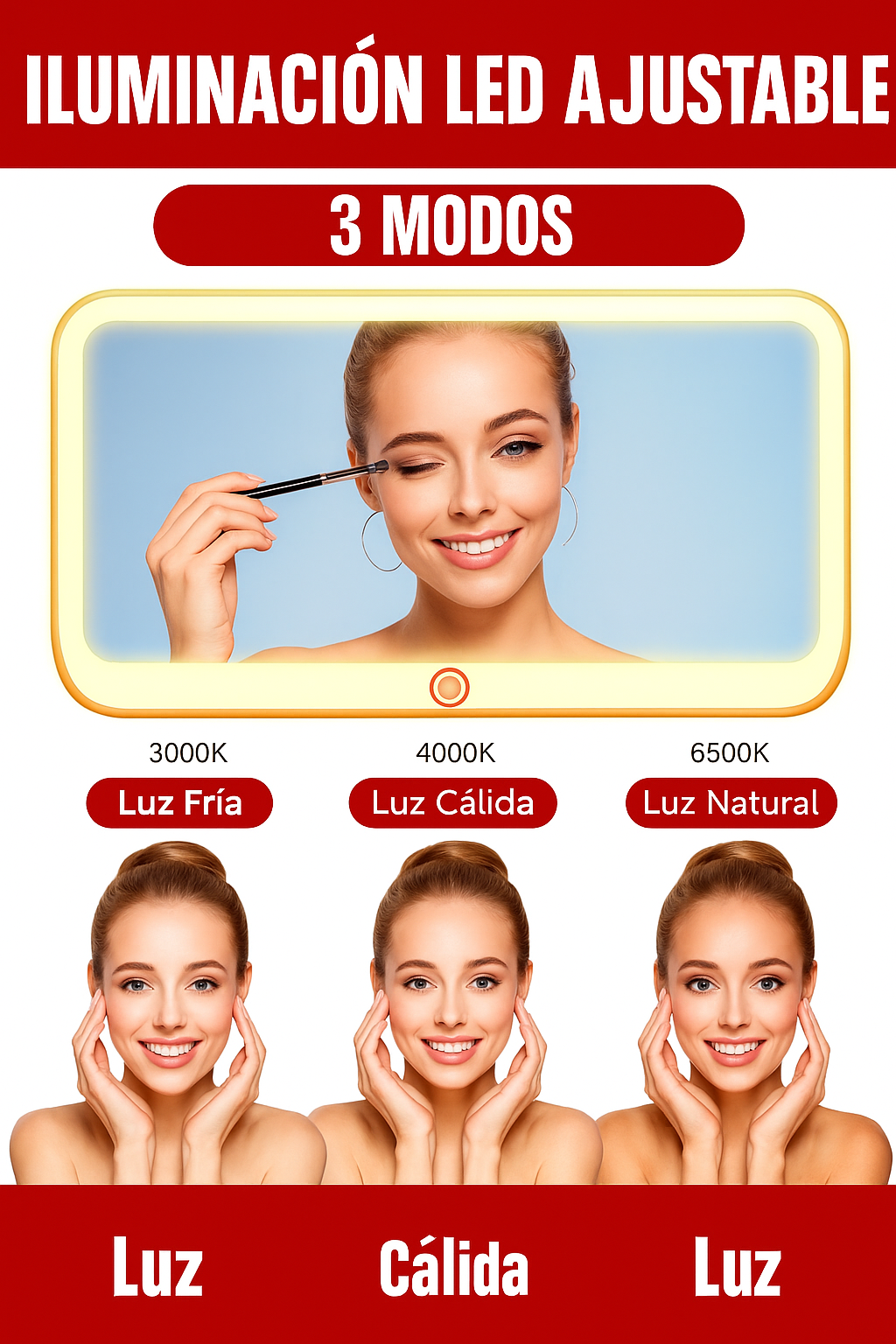 🚗 Espejo Portátil LED de Auto: Belleza Sin Esfuerzo, Donde Vayas 💋