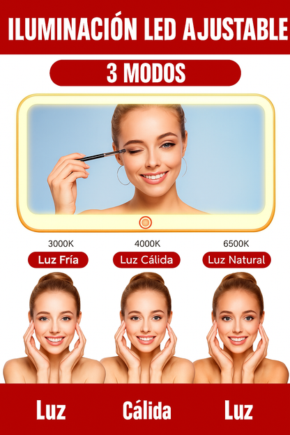 🚗 Espejo Portátil LED de Auto: Belleza Sin Esfuerzo, Donde Vayas 💋
