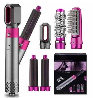 🔥 SECADOR Y ALISADOR 5 EN 1 – LOOK PROFESIONAL SIN SALIR DE CASA ✨🚀 ENVÍO GRATIS 📦😍