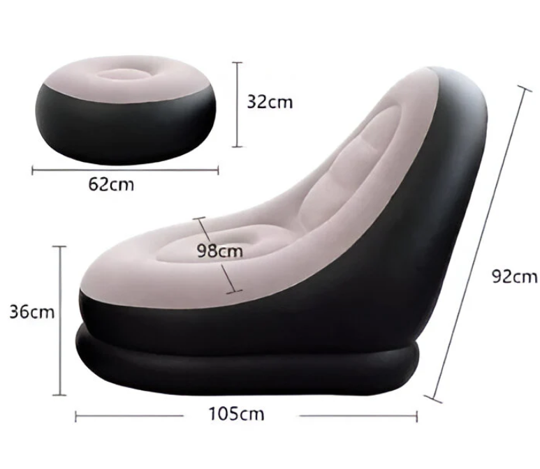 EL SILLÓN INFLABLE + PUFF QUE SE ADAPTA A TI: ¡HOGAR, PLAYA O CAMPING! 🛋️🌞🏕️