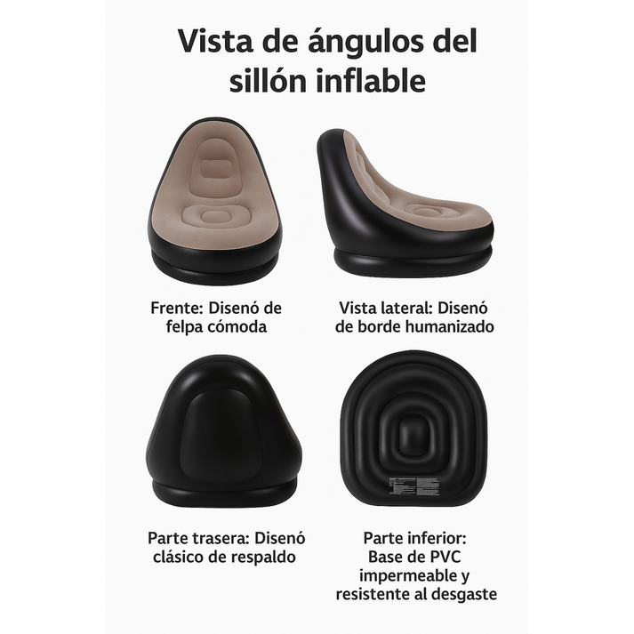 EL SILLÓN INFLABLE + PUFF QUE SE ADAPTA A TI: ¡HOGAR, PLAYA O CAMPING! 🛋️🌞🏕️