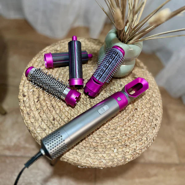 🔥 SECADOR Y ALISADOR 5 EN 1 – LOOK PROFESIONAL SIN SALIR DE CASA ✨🚀 ENVÍO GRATIS 📦😍