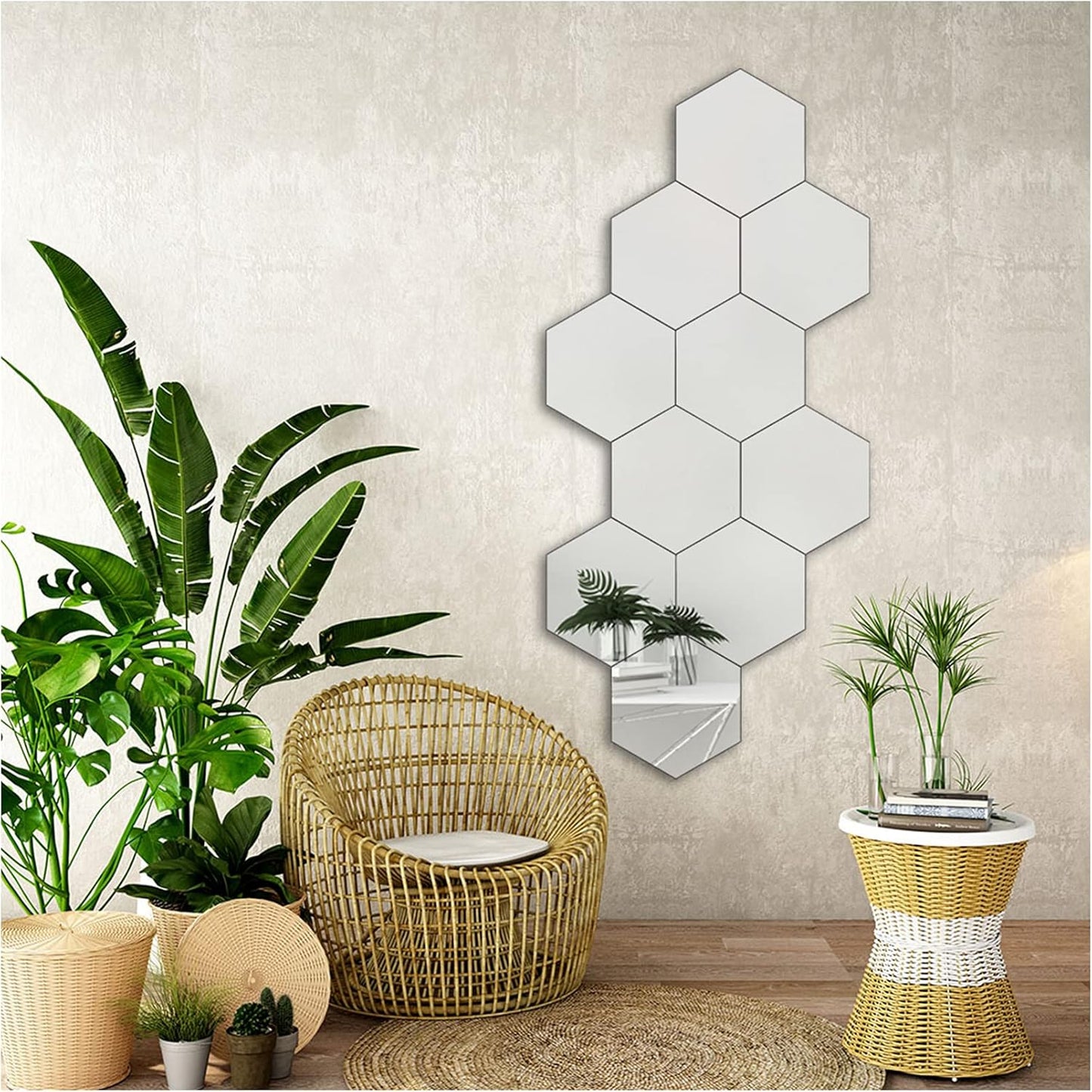 SET DE ESPEJOS HEXAGONALES X12 – DECORA Y TRANSFORMA TU ESPACIO EN MINUTOS 🪞🏡