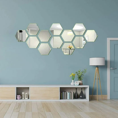 SET DE ESPEJOS HEXAGONALES X12 – DECORA Y TRANSFORMA TU ESPACIO EN MINUTOS 🪞🏡
