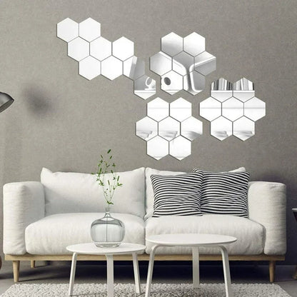 SET DE ESPEJOS HEXAGONALES X12 – DECORA Y TRANSFORMA TU ESPACIO EN MINUTOS 🪞🏡