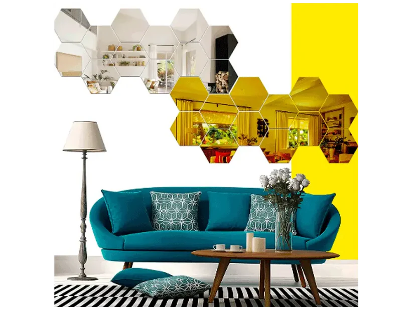 SET DE ESPEJOS HEXAGONALES X12 – DECORA Y TRANSFORMA TU ESPACIO EN MINUTOS 🪞🏡