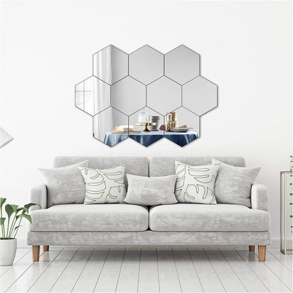 SET DE ESPEJOS HEXAGONALES X12 – DECORA Y TRANSFORMA TU ESPACIO EN MINUTOS 🪞🏡