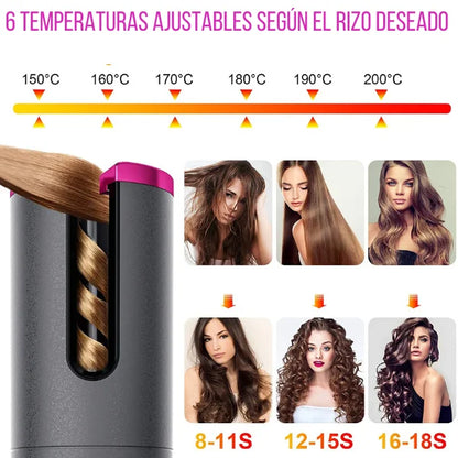 🌀🔥RIZADOR DE PELO AUTOMÁTICO PORTÁTIL 💁‍♀️✨🔌💨