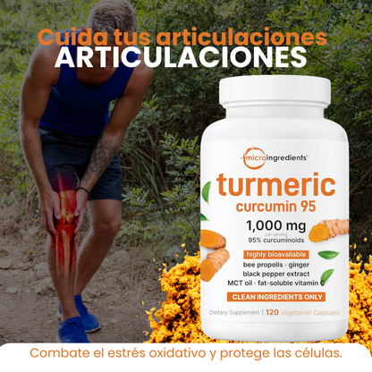 🌿 Turmeric Curcuma + Vitamina C + Pimienta negra ✨