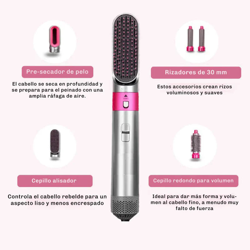 🔥 SECADOR Y ALISADOR 5 EN 1 – LOOK PROFESIONAL SIN SALIR DE CASA ✨🚀 ENVÍO GRATIS 📦😍